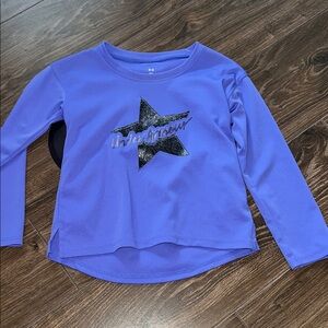 Under Armour Kids' Long Sleeve Shirt in Purple with Star Design
